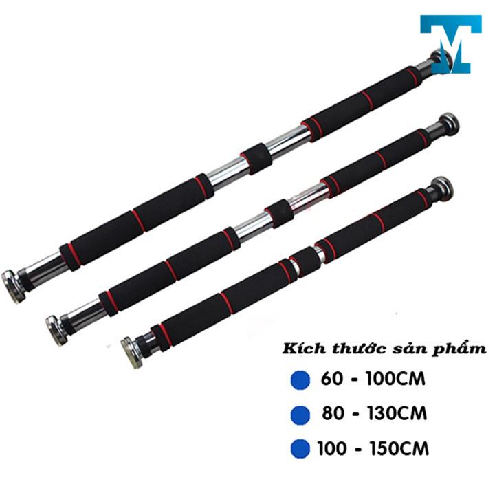 Thanh tập xà đơn treo tường gắn cửa nhiều cỡ từ 62-150cm kích thước có thể tùy chỉnh phù hợp tập gym tại nhà tăng cơ bắp