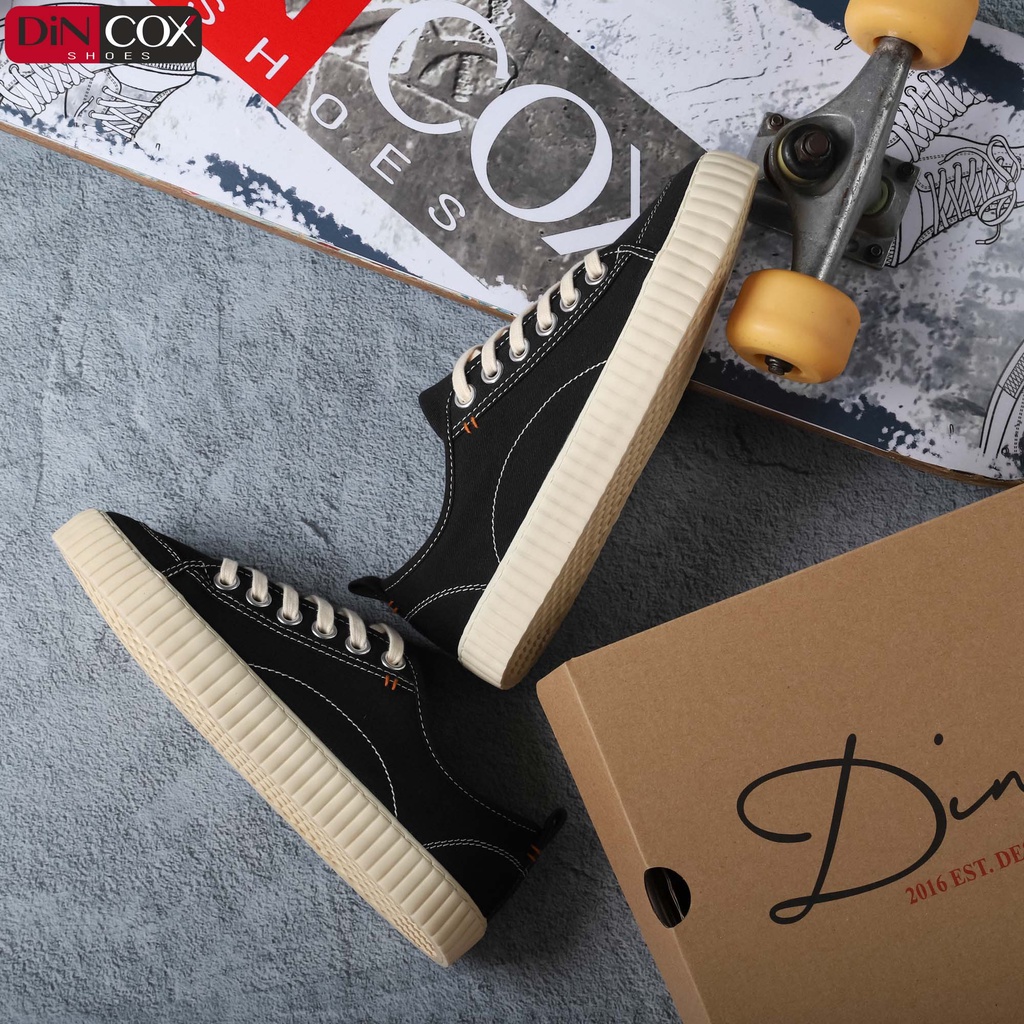 Giày Sneaker Vải Unisex DINCOX D27 BLACK Đơn Giản Hiện Đại