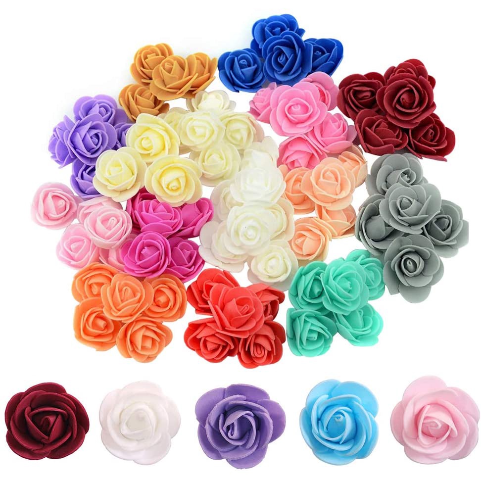 Set 50 Bông Hoa Hồng Xốp 3.5cm Trang Trí Tiệc Cưới