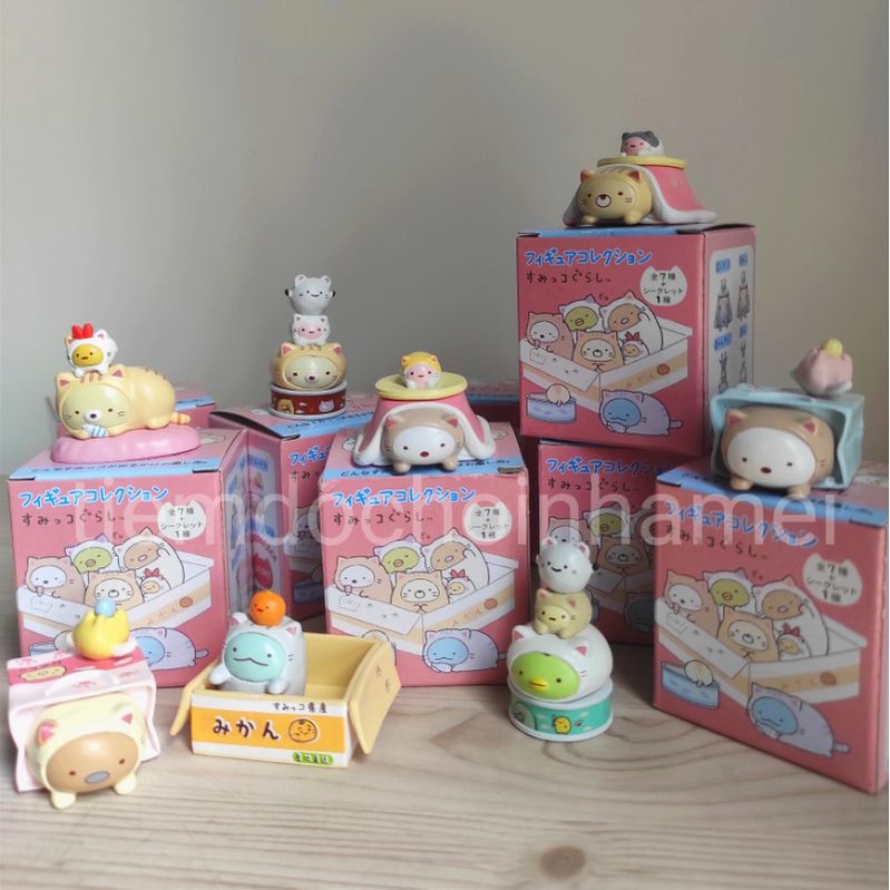 Mô hình Blindbox Sumikko mèo trang trí bàn học đáng yêu