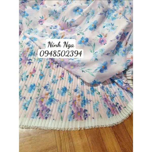 Vải tơ hoa dập ly