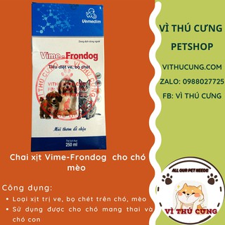 Chai Xịt Bọ Chét Rận Tai Cho Chó Mèo - Frontdog 250ml