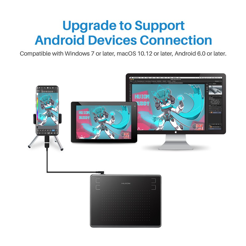 Huion H430P Vẽ đồ họa Máy tính bảng kỹ thuật số Bút máy tính bảng Osu Game | BigBuy360 - bigbuy360.vn