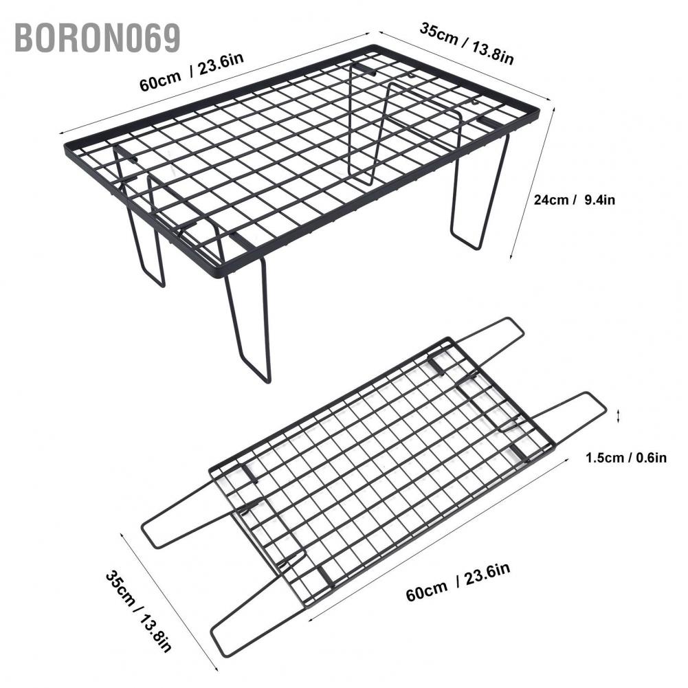 Boron069 Folding Grill Table Foldable Easy to Clean Portable for Outdoor Camping Barb