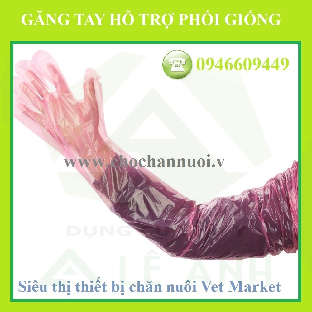găng tay phối tinh nilong dài, găng tay dài hỗ trợ phối giống cho heo, bò