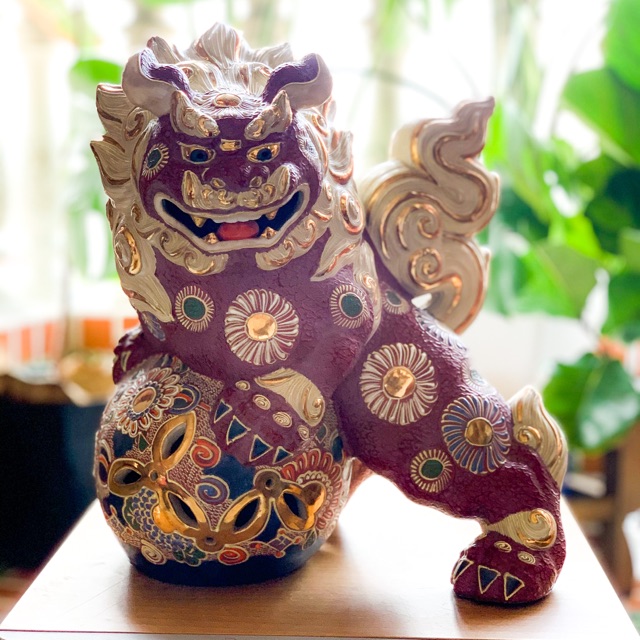 Lân gốm cổ Kutani Nhật