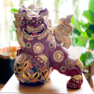 Lân gốm cổ Kutani Nhật
