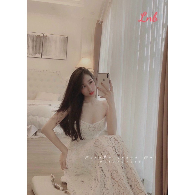 Váy ren 2 dây thiết kế