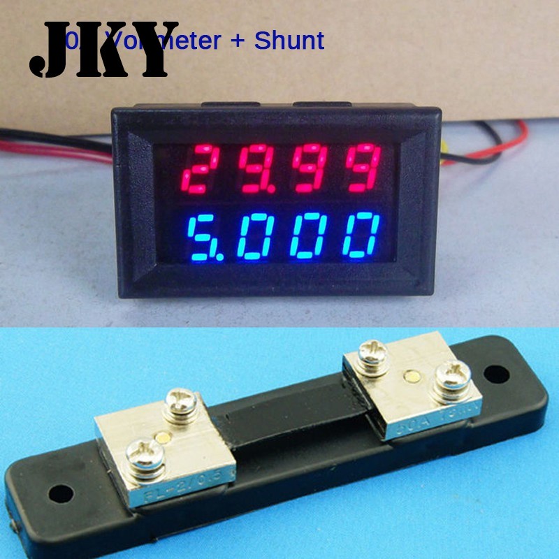 Vôn Kế Kỹ Thuật Số 4 Bit DC 0-200V 10A 50A 100A 0.56&quot; Inch