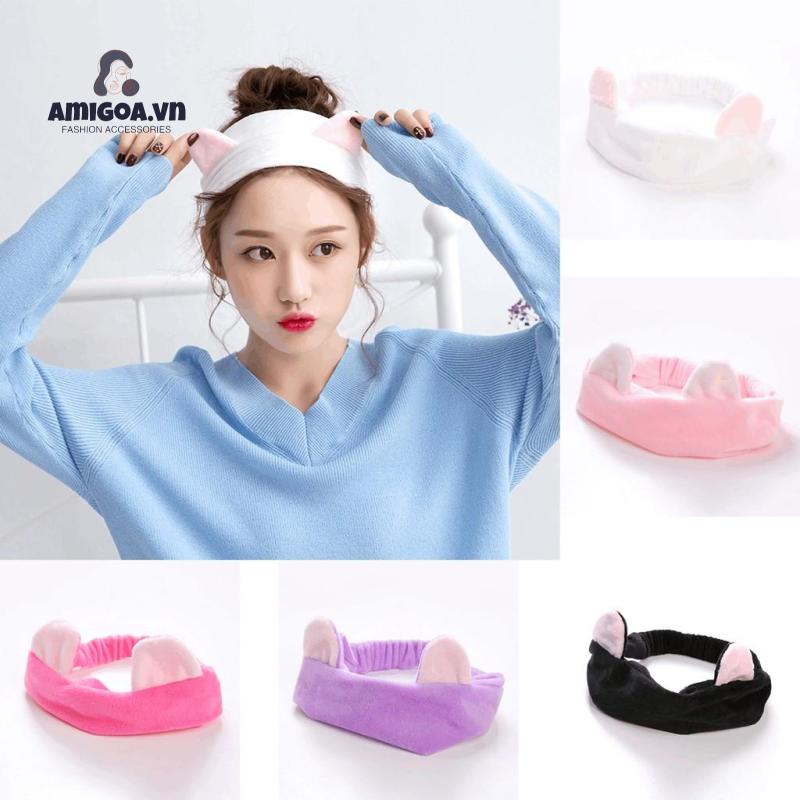 Băng Đô Tai Mèo Dễ Thương Dùng Khi Rửa Mặt/ Trang Điểm