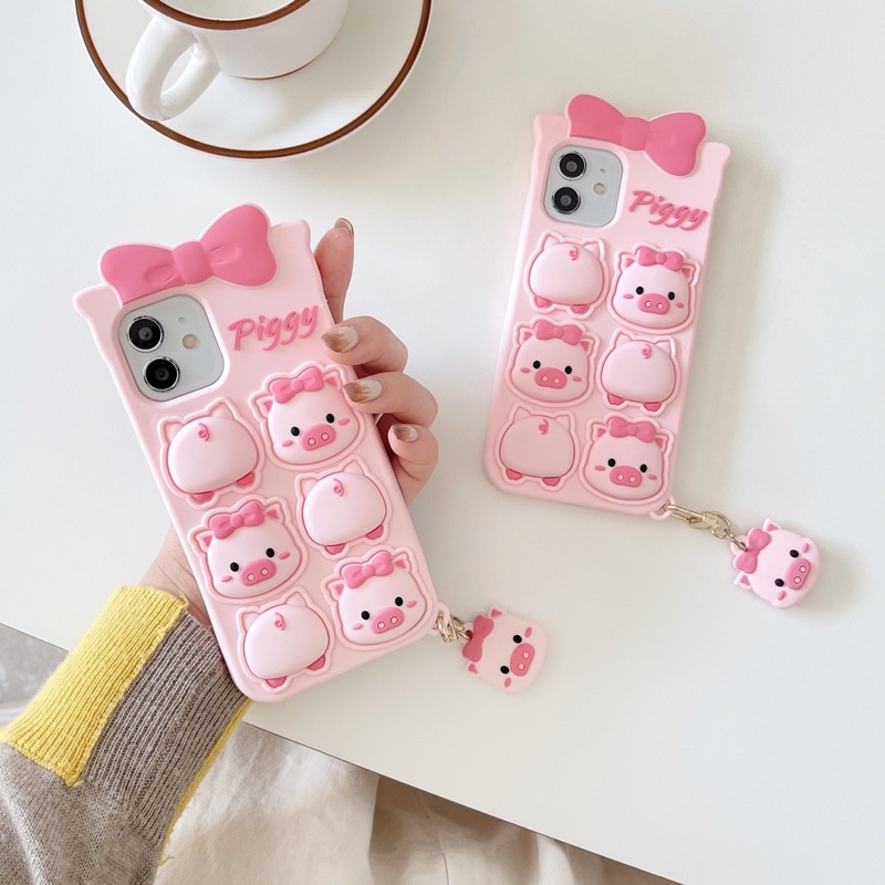 Case Pop-it Hình Heo + Móc Khoá Dễ Thương