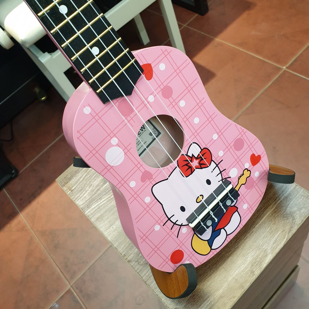 Đàn Ukulele Màu Hồng Hoạt Hình Hello Kitty