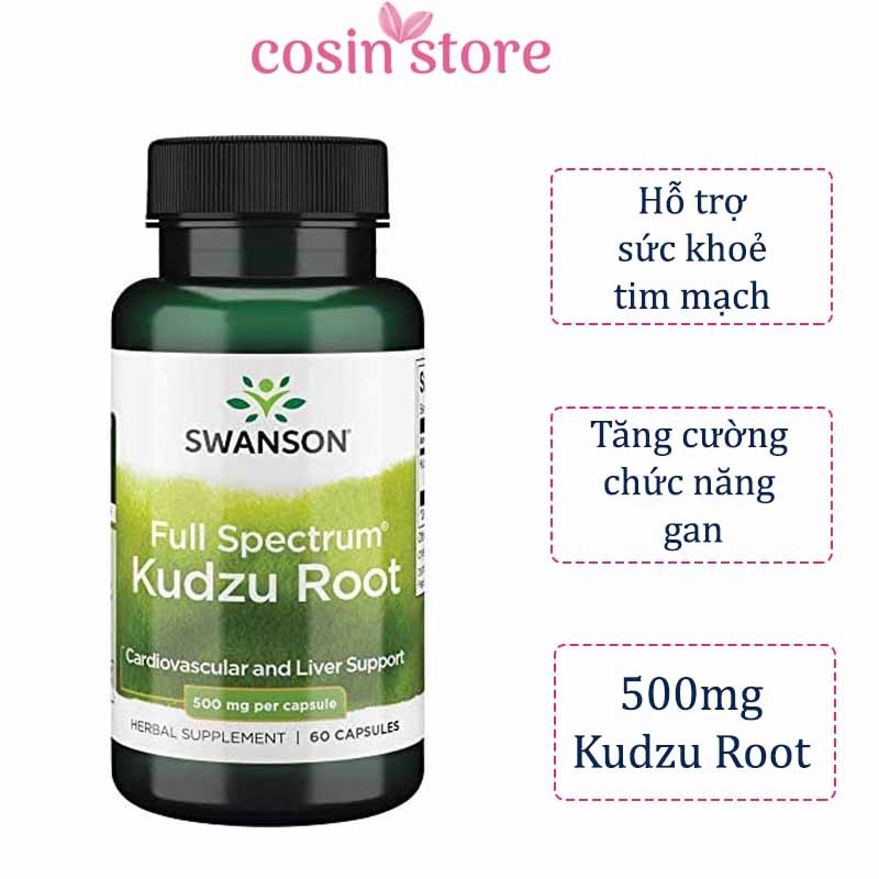 Viên uống Bổ Gan Swanson Kudzu Root 500mg 60 viên hỗ trợ chức năng gan Cosin Store