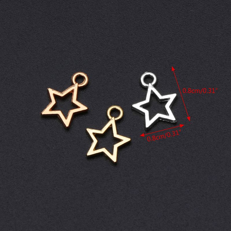 Ivy 50Pcs Star Metal Charm Pendant Open Bezel Setting Frame Resin Blank for Jewelry