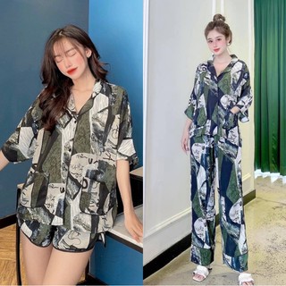 Pijama ngắn-dài lụa cánh dơi cao cấp
