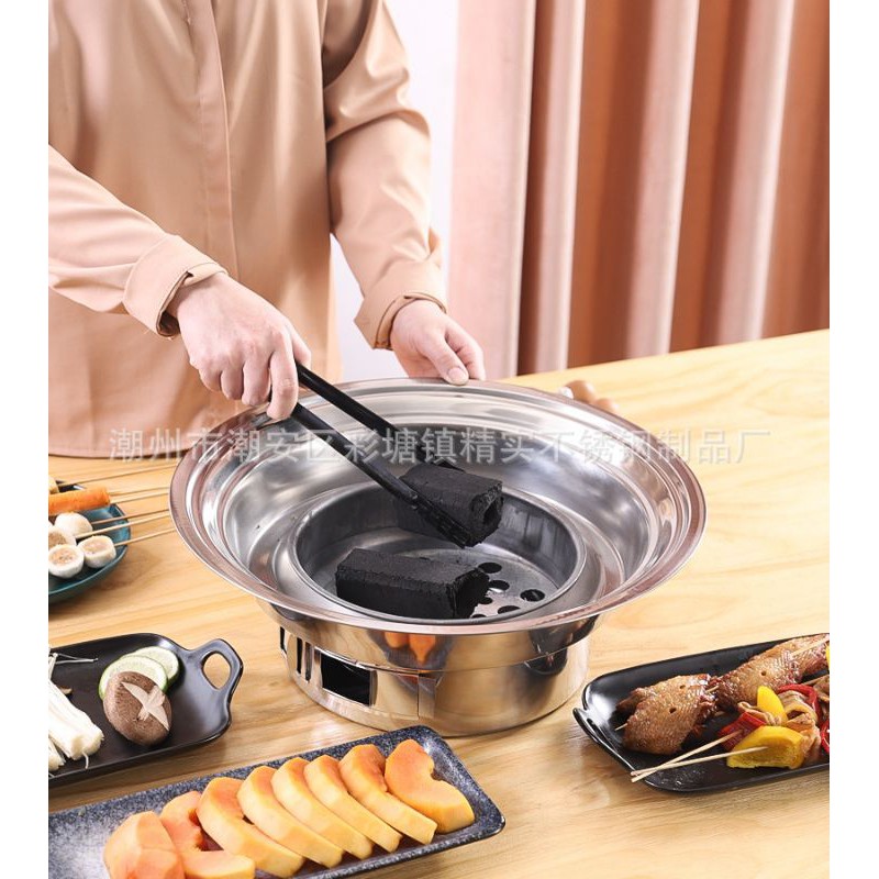 Bếp nướng  BBQ than hoa âm bàn 2 vỉ nướng