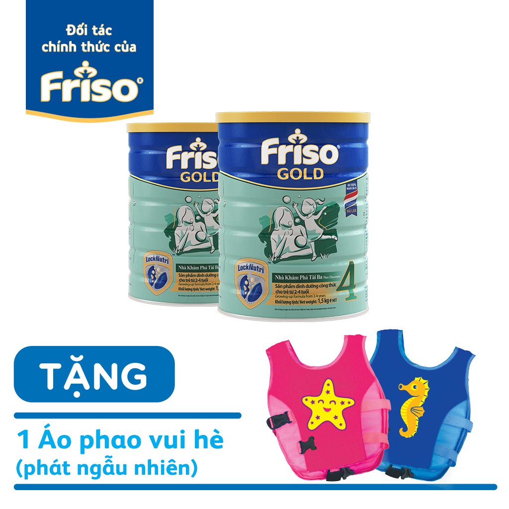 [Vĩnh Phúc] Combo 2 lon Friso 4 1.5kg tặng phao bơi