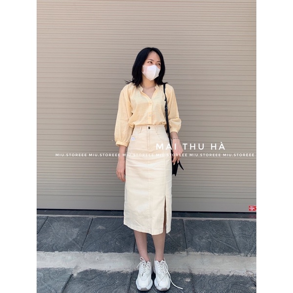 CHÂN VÁY DÀI XẺ CHẤT KAKI THÔ  (VIDEO + ẢNH THẬT) | BigBuy360 - bigbuy360.vn