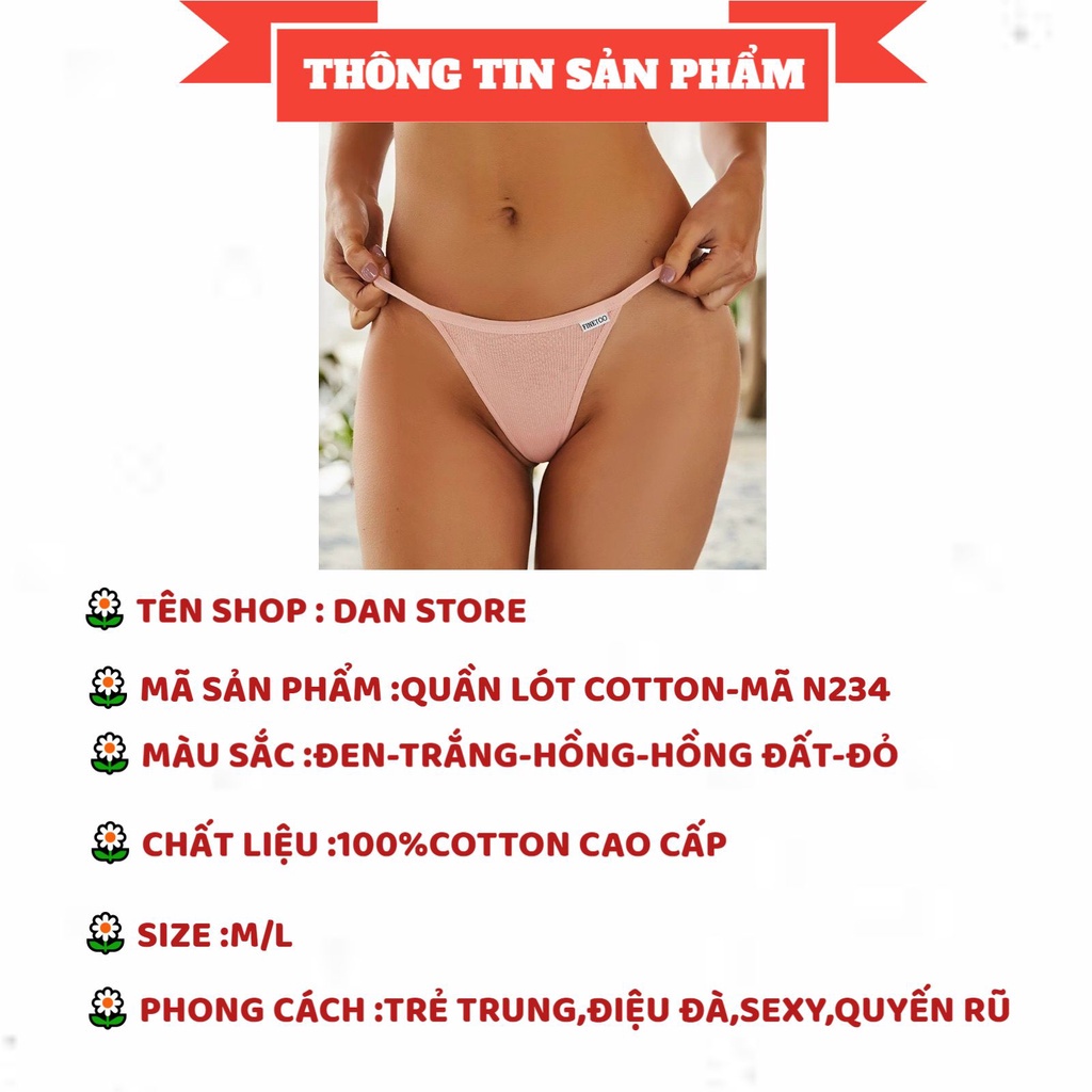 Quần Lọt Khe Nữ - Quần Lót Cotton Lọt khe gân tăm siêu quyến rũ gợi cảm DAN STORE MÃ N234