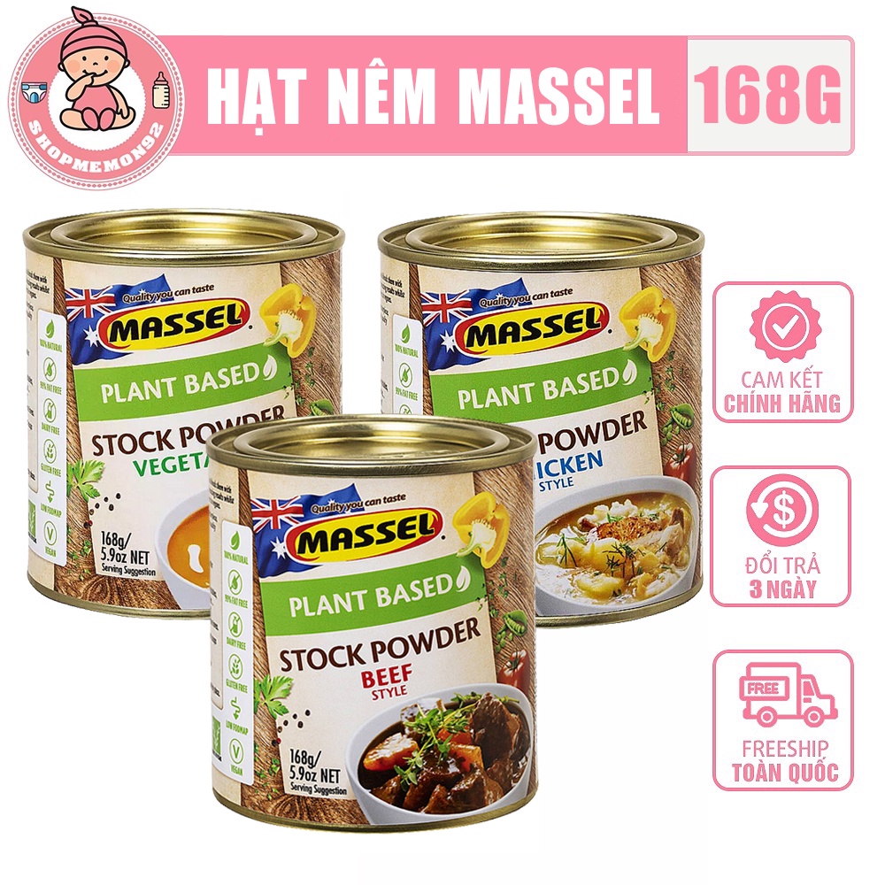 Hạt nêm massel, bột nêm massel 168g Úc mẫu mới date 2023 - Hạt nêm cho bé ăn dặm