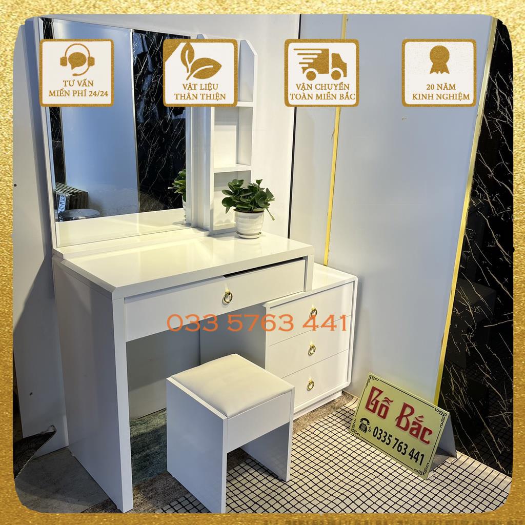 Bàn trang điểm gỗ MDF phủ melamine nhập khẩu chống xước, tăng giảm kích thước tùy chỉnh, thiết kế thông minh