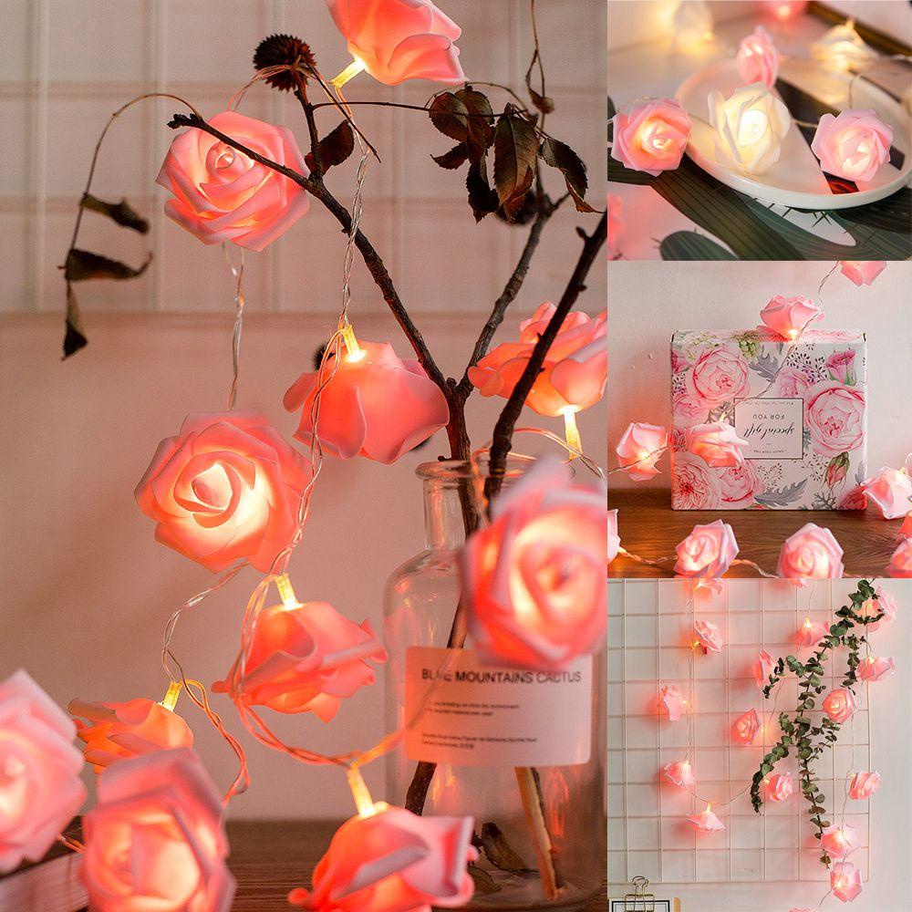 Dây Đèn Led 10 / 20 Bóng Hình Hoa Hồng Trang Trí Tiệc Cưới