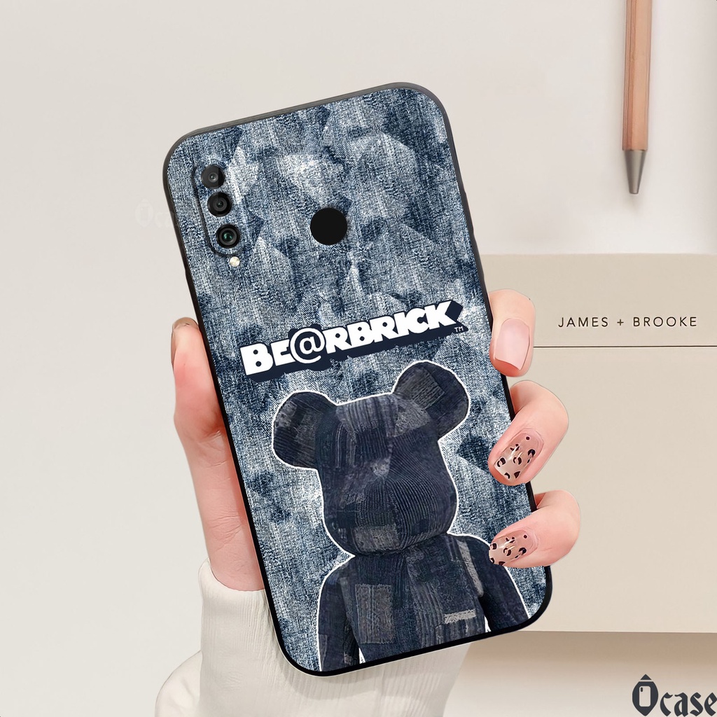 Ốp lưng Huawei P30 Lite / Nova 4E / Honor 20 Lite in hình gấu cạnh viền vuông có bảo vệ camera