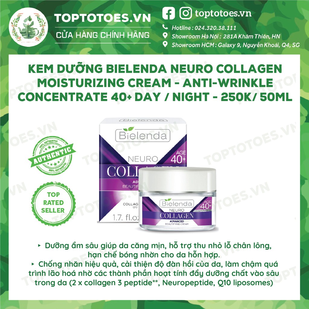 Kem dưỡng Bielenda Neuro Collagen 50ml dưỡng ẩm sâu, trẻ hoá, giúp da căng mịn, đàn hồi