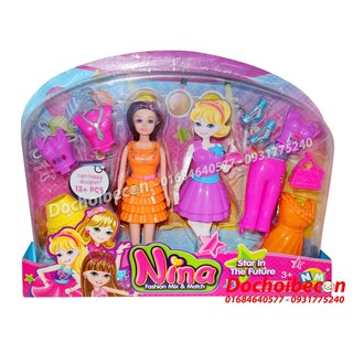 Búp bê Nina thay trang phục quần áo nhựa: Loại lớn