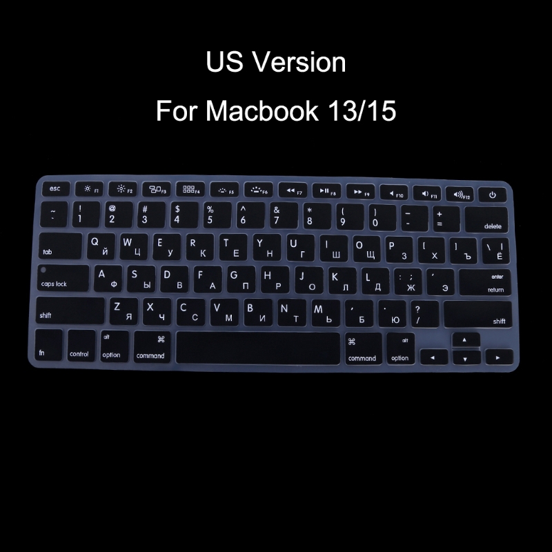 US Version Russian Keyboard Silicone Skin Cover For Apple Macbook Air Pro 13 15