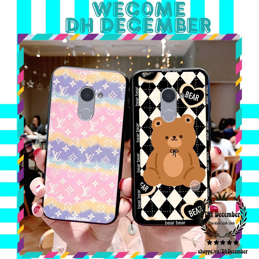 Ốp lưng Huawei Y7 PRIME 2018 in hình 3D GẤU HỒNG-GẤU BE3R -XINH XẺO CỰC ĐẸP