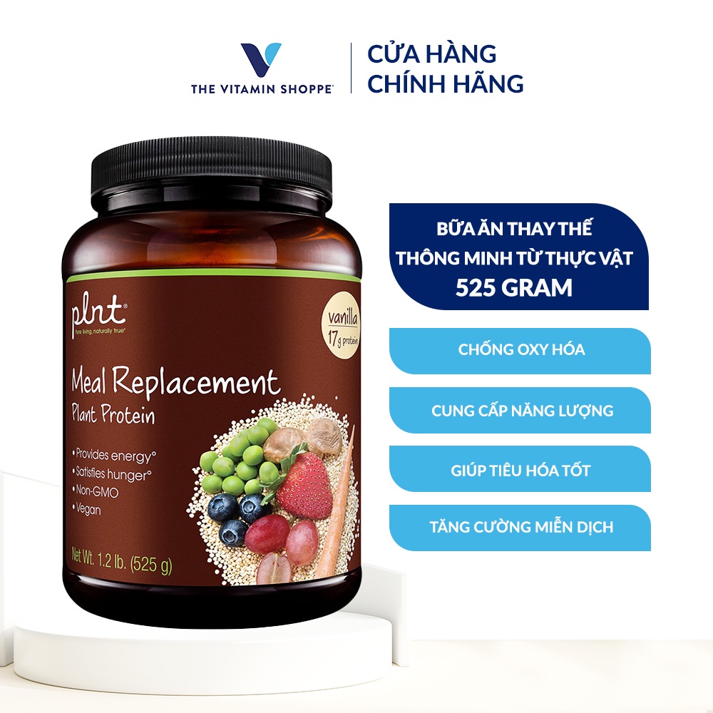 Bữa ăn thay thế thông minh từ thực vật PLNT Meal Replacement Plant Protein - Vanila 525gr