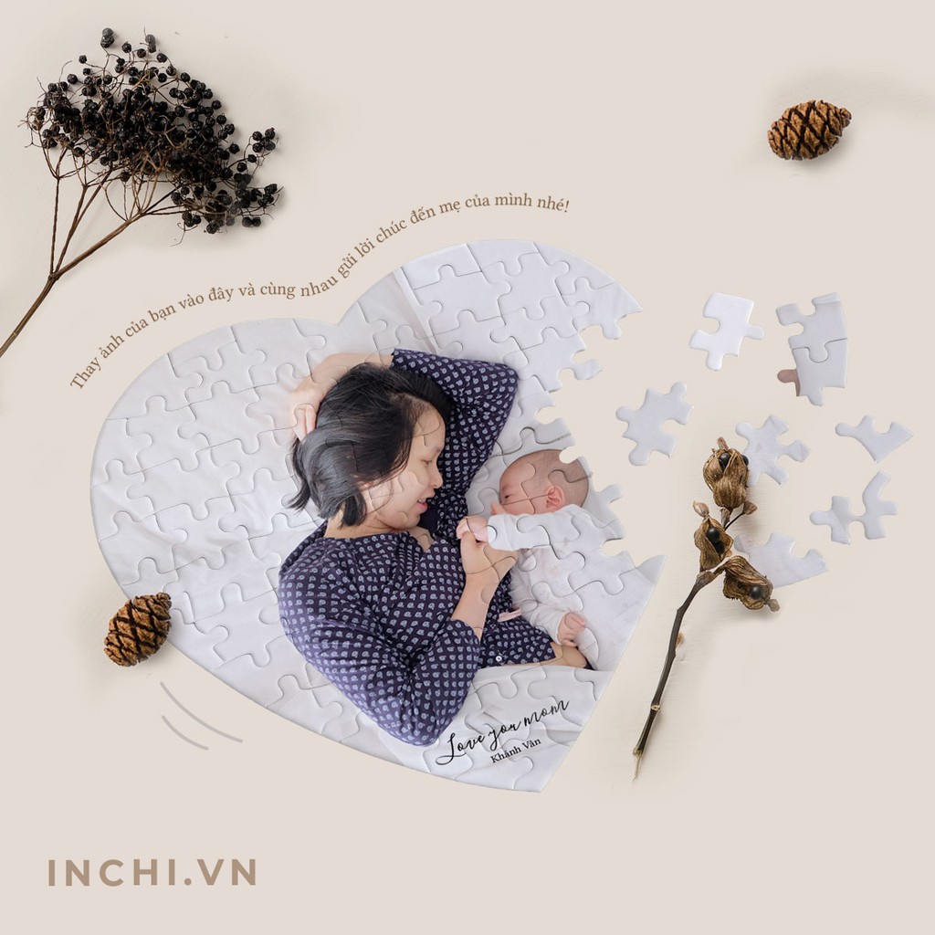 ( IN ẢNH CÁ NHÂN ) BỘ XẾP HÌNH TRÁI TIM IN ẢNH THEO YÊU CẦU TẶNG KÈM ẢNH POSTCARD VÀ HỘP ĐỰNG ĐÁNG YÊU - PUZZLE TRÁI TIM