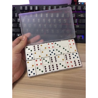 Bộ cờ Domino giải trí nhựa trắng giá rẻ