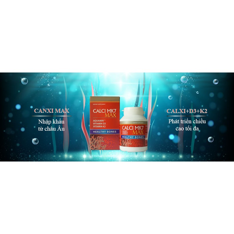 Calci MK7 Max – Bổ sung canxi hữu cơ phát triển chiều cao tối đa cho tuổi dậy thì (60 viên)