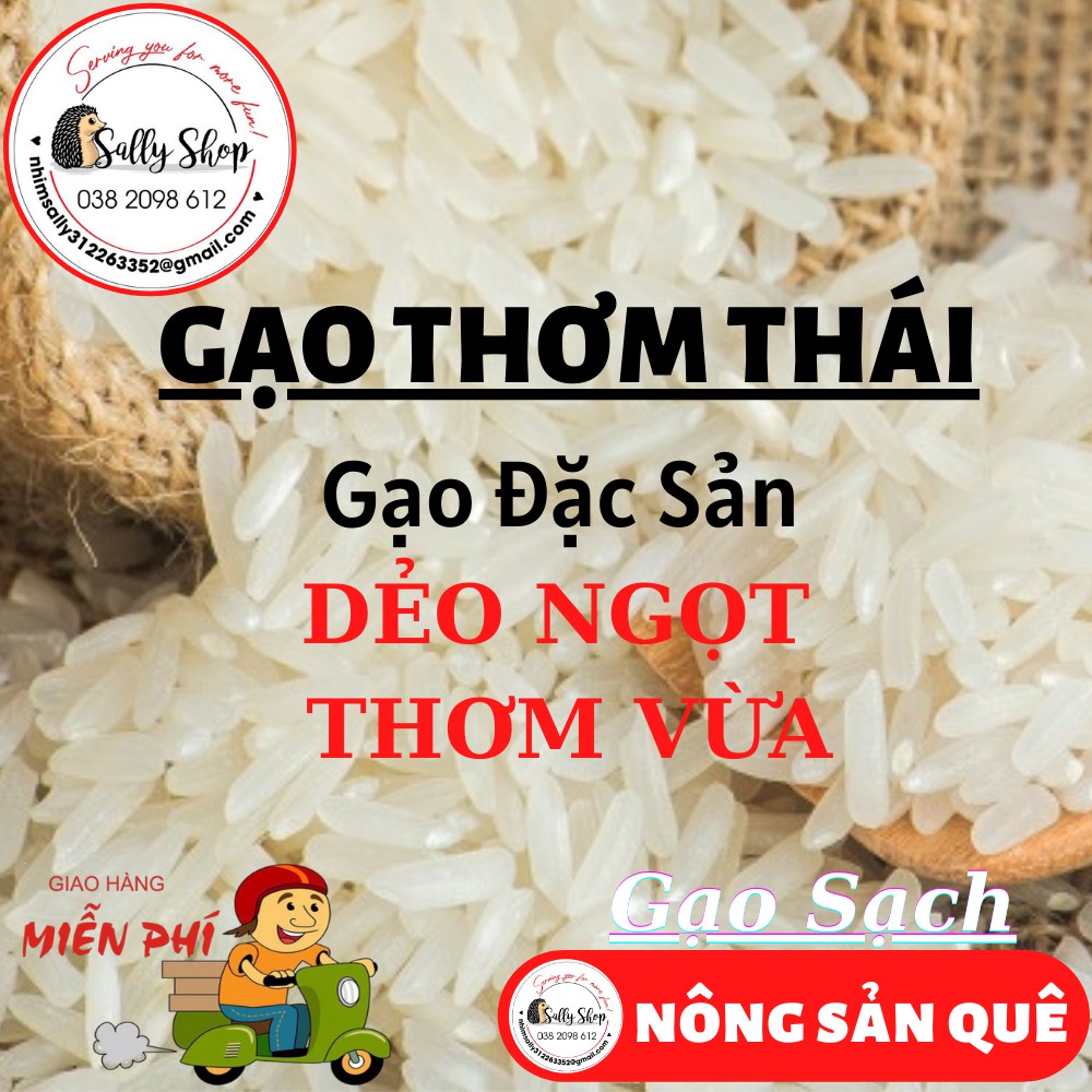 1KG GẠO THƠM THÁI ĐẶC SẢN (HOA NHÀI) - Chưa Tách Màu DẺO CƠM, THƠM VỪA, CƠM MỀM NGỌT VỊ - NÔNG SẢN QUÊ SẠCH