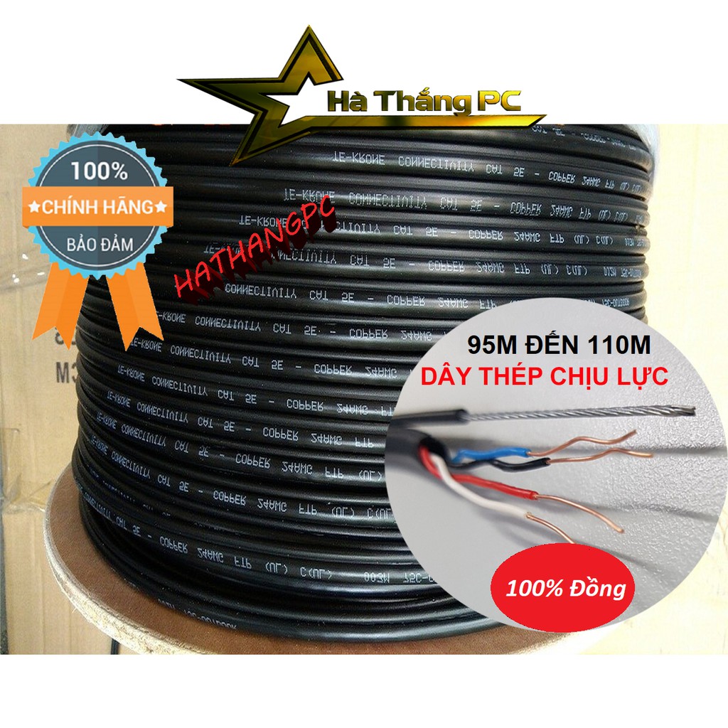 [Mã 2404EL10K giảm 10K đơn 20K] Dây mạng ngoài trời 95m 100m 105m 110m - Đồng Xịn