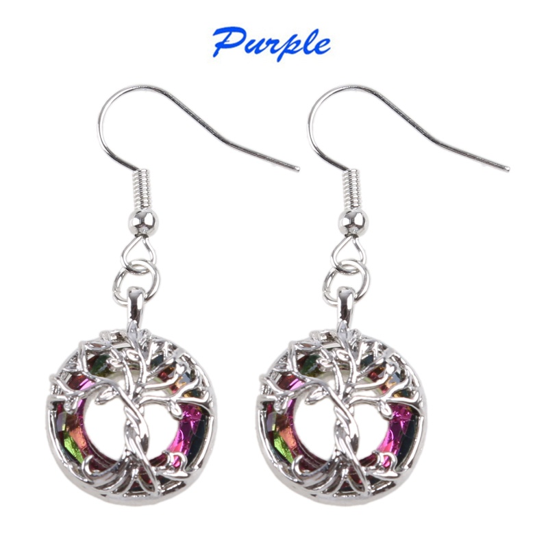 1 Cặp Bông Tai Hợp Kim Dáng Dài Hình Cây Có 2 Màu Thời Trang Cho Nữ