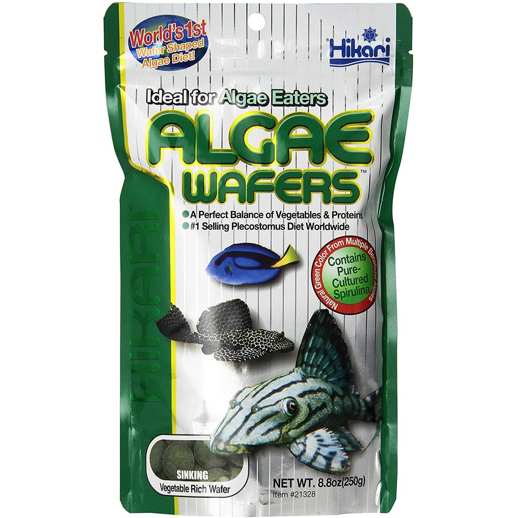 Thức ăn cho cá lau kính cá chuột các loại cá ăn cỏ Hikari tropical Algae Wafers Nhật 250g