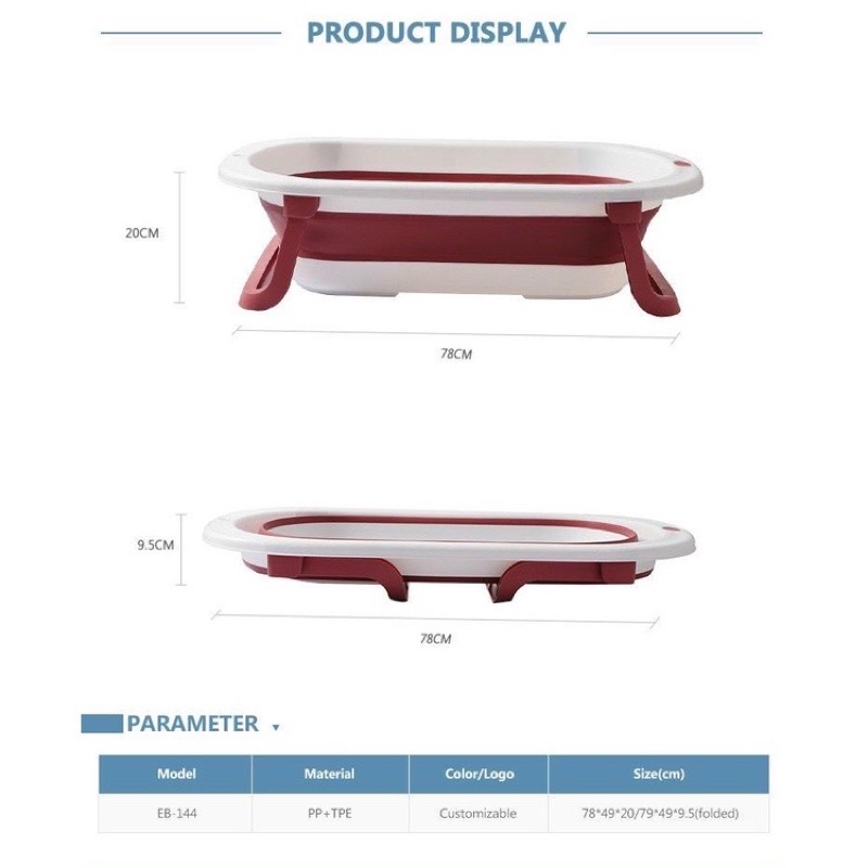 [HCM-GIÁ TỐT] Thau tắm gấp gọn Kiluta cho bé kèm phao