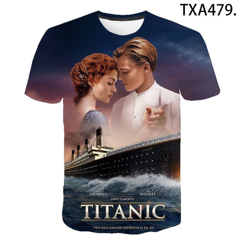 Áo Thun Tay Ngắn In Hình Tàu Titanic 3D Thời Trang Mùa Hè Cho Bé