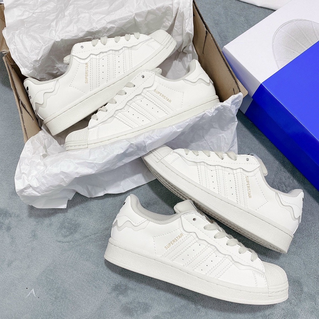 Giày thể thao Adidas Superstar với 3 mẫu sò hot 2022,Giày sneaker Adidas Sò hồng-xanh-trắng cao cấp nam nữ full phụ kiện