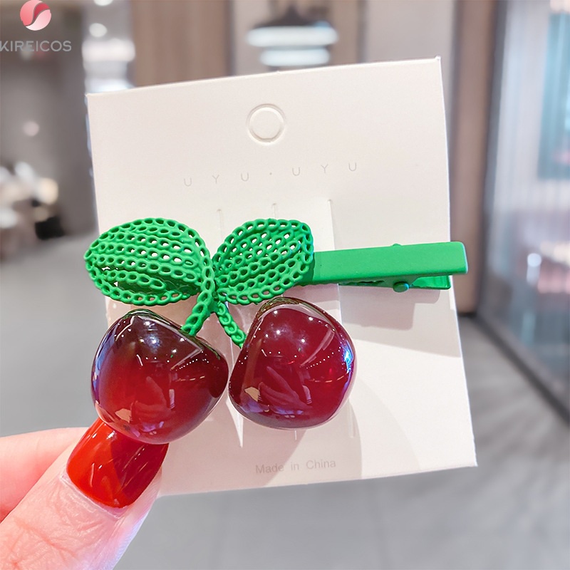 1 Kẹp Tóc Hình Quả Cherry Bằng Hợp Kim Nhiều Màu Dễ Thương Sống Ảo TikTok