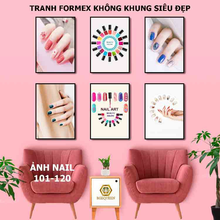 [Không khung] Mẫu Tranh Decor Tiệm Nail Nhỏ Xinh  - Tranh Formex Không Cần Khoan Đục Tường