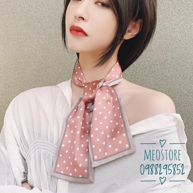 KHĂN Turban Dài Lụa Voan - Khăn cổ Turban nơ cổ chữ nhật Loại đẹp-m