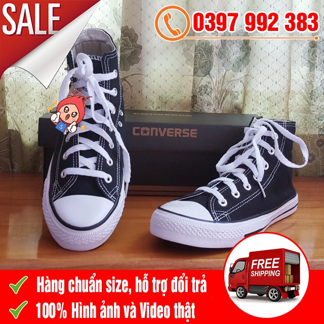 [MIỄN PHÍ SHIP] Giày Thể Thao CV Classic Đen Trắng Cao Cổ Giá Rẻ