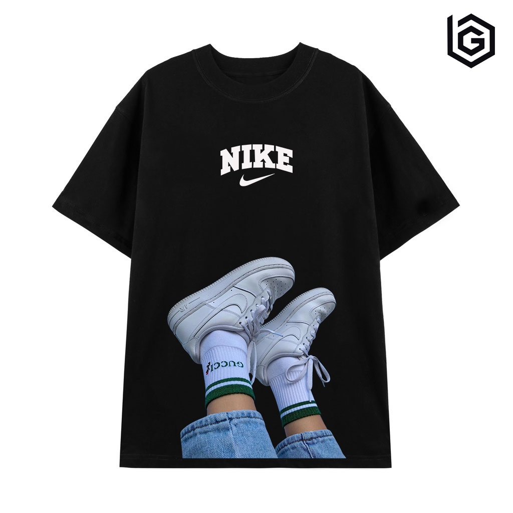 Áo Thun Nam Nữ Oversized Custom 01 In Hình Giày,Áo Phông Tay Lỡ Form Rộng Freesize Co Giãn 2c Màu Đen Cotton 100%