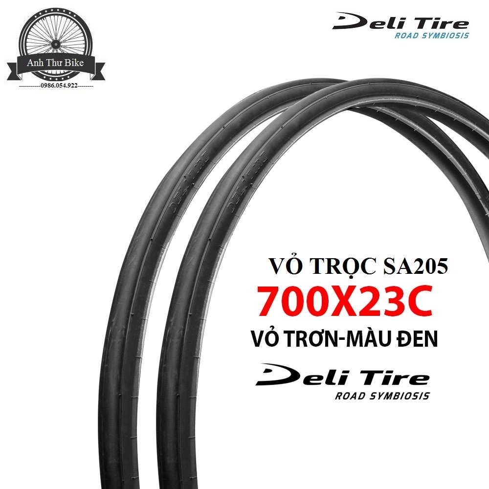 Vỏ lốp trọc xe đạp thể thao Deli Tire SA205 700x23c
