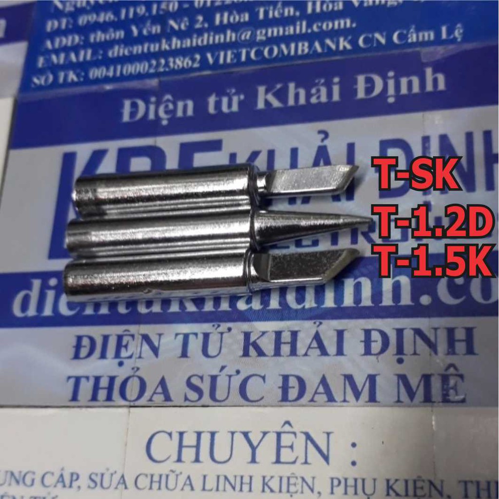 2 cái Đầu Mũi mỏ hàn HAKKO 900M-T D K C B I dùng cho tay hàn, trạm hàn 936 907 103T kde2390