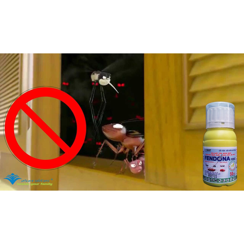 Combo 5 gói thuốc diệt muỗi, gián, kiến, ruồi, bọ chét, kiến ba khoang - FENDONA 10SC BASF ĐỨC (1 gói/5ml)